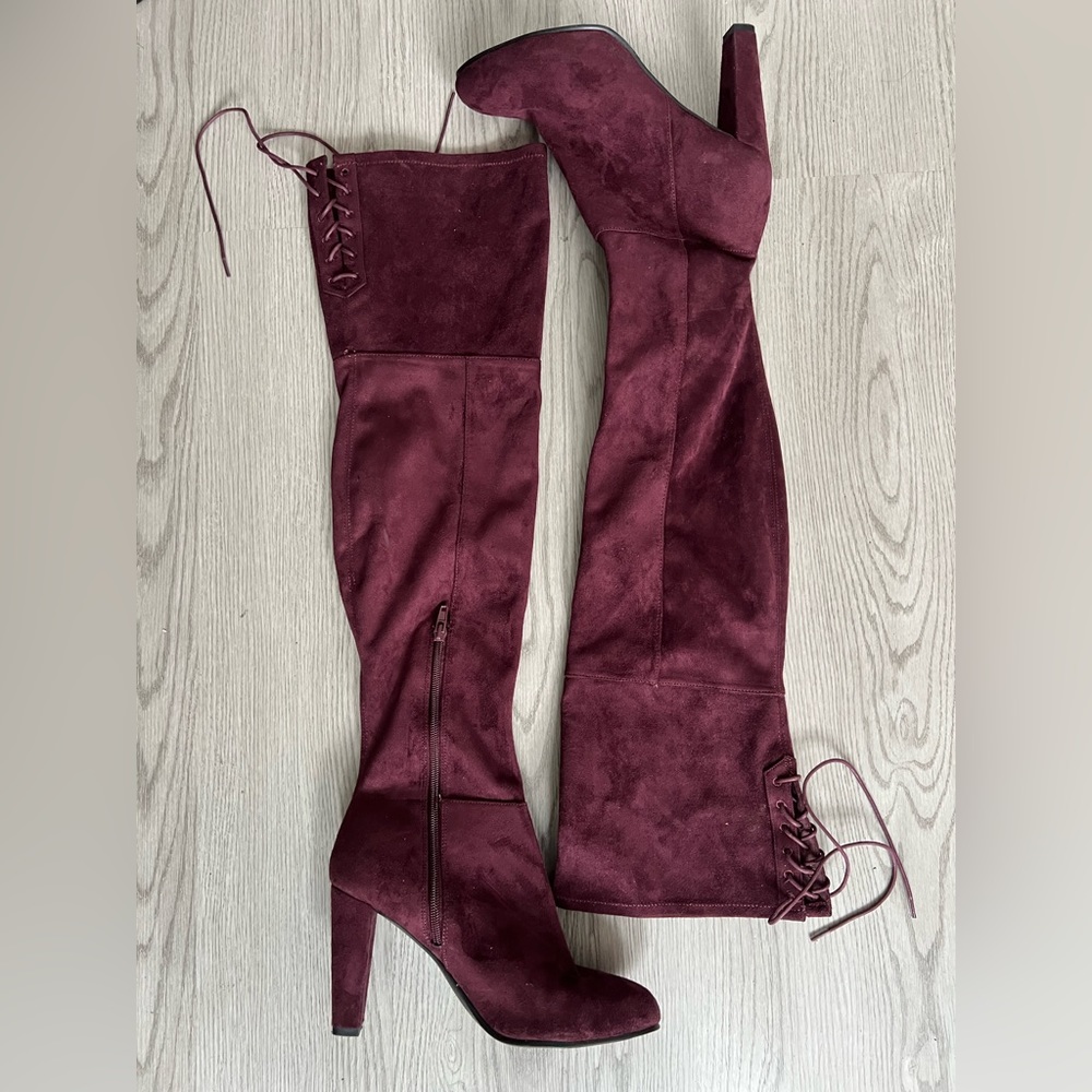 Over the knee faux suede boots - Picture 1 of 3